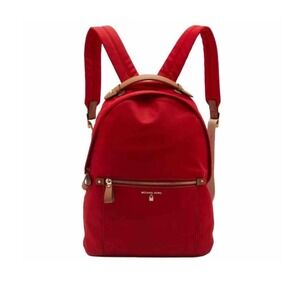 Michael Kors Red Backpack Purse Bag Gold Hardware Travel School Bookbag 16-10
